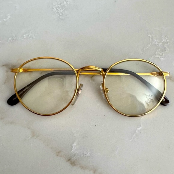 Vintage gold glasses. 1974. Made in Brittish Hong Kong. Excellent condition